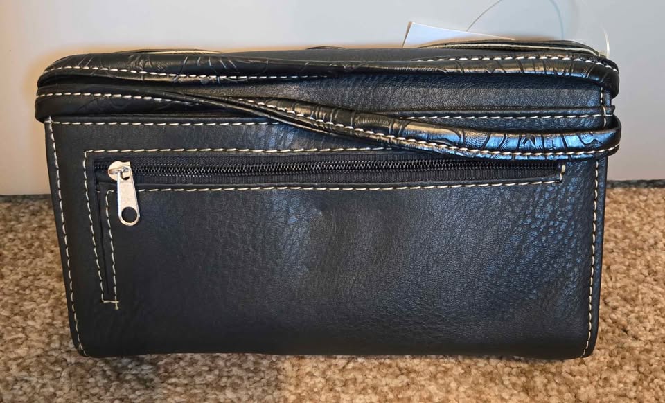 Dolly Turquoise Chonco Western Crossbody Wallet - Black