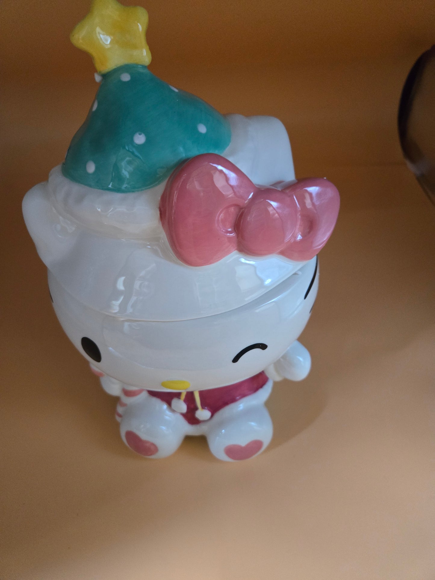 Hello Kitty Holiday Candy Cane Cookie Jar