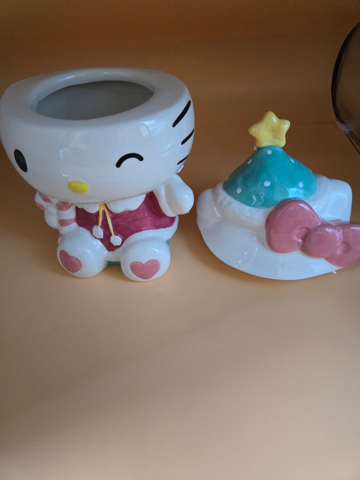 Hello Kitty Holiday Candy Cane Cookie Jar