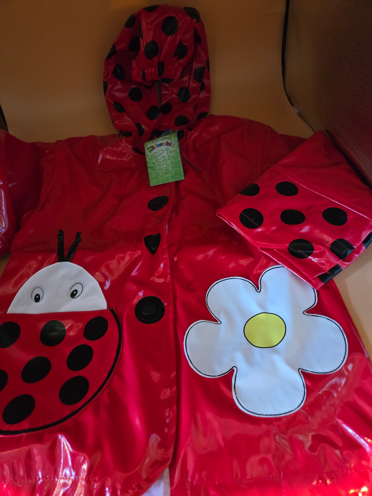 Kidorable Ladybug Raincoat with Kidorable Carved Hangers