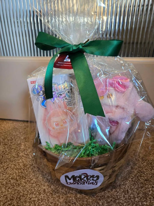Holiday Gift Basket with Big into Energy Labubu and outfit