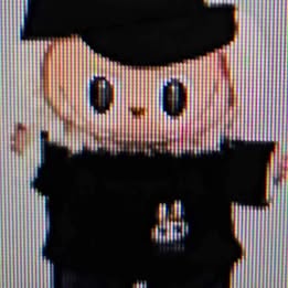 Labubu visor, jeans and black shirt outfit (clothing only, doll not included)