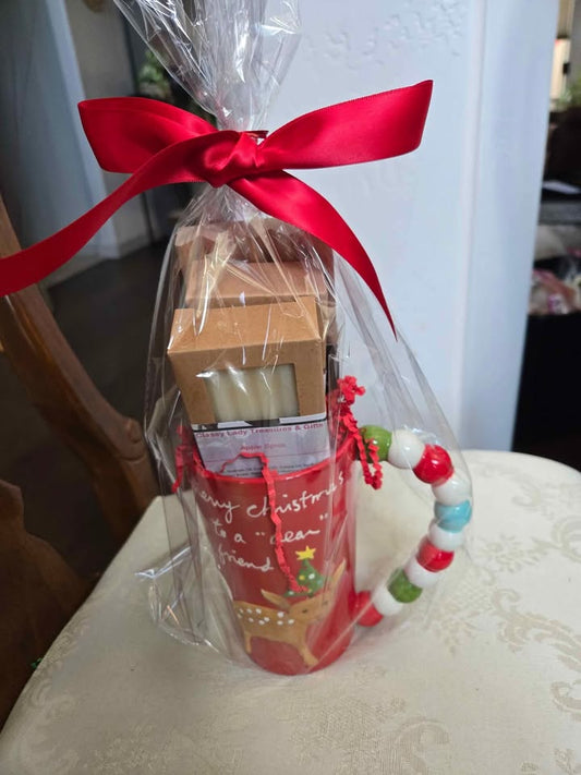 Merry Christmas to a dear friend mug gift basket