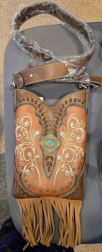 Fringe Western Crossbody Messenger Pouch