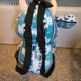 Cow Plush Backpack - Farm Pals - Teal Aztec