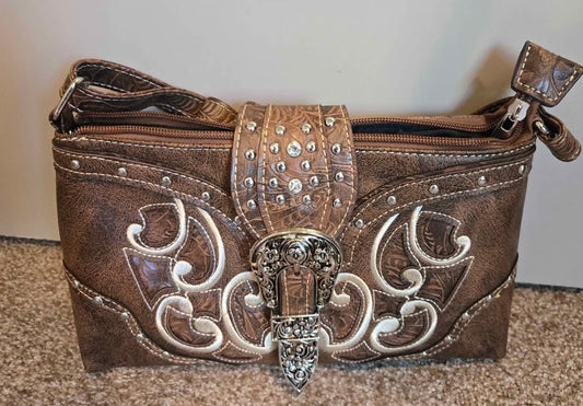 Western Floral Buckle Crossbody Pouch Bag