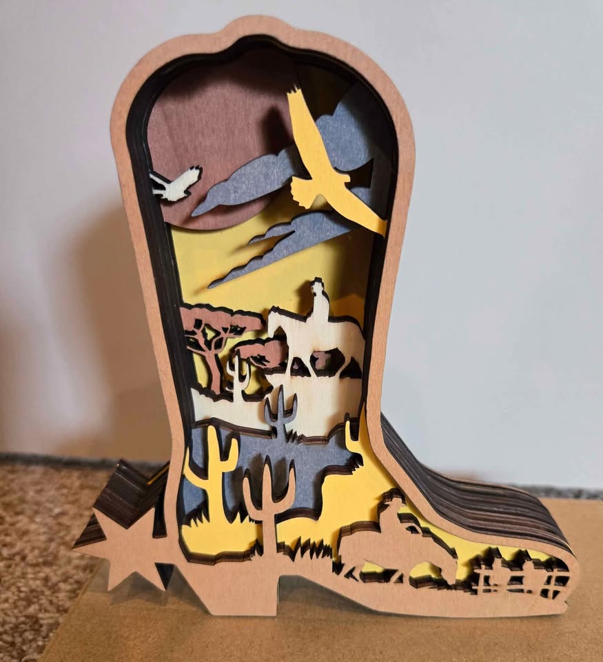 Yellow Cowboy Boot Shelf Sitter